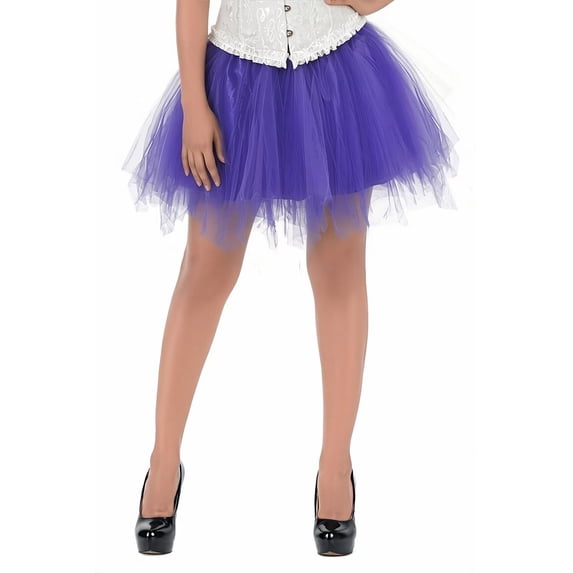 Grebrafan Women Gothic Classic Short Tutu Skirt Blue M