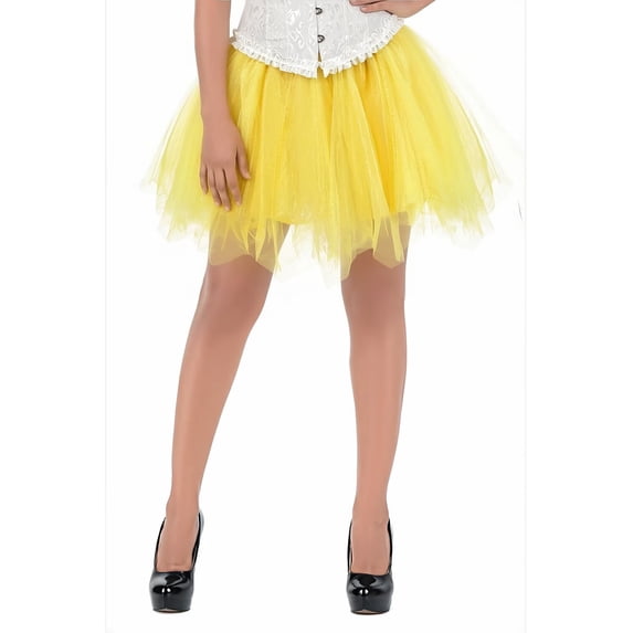 Grebrafan Women Gothic Classic Short Tutu Skirt Yellow 7XL