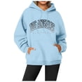 thumbnail image 1 of Women Graphic Hoodies Los Angeles Letter Print Long Sleeve Sweatshirts with Pocket Fall Trendy Casual Relaxed Fit Tops, 1 of 4