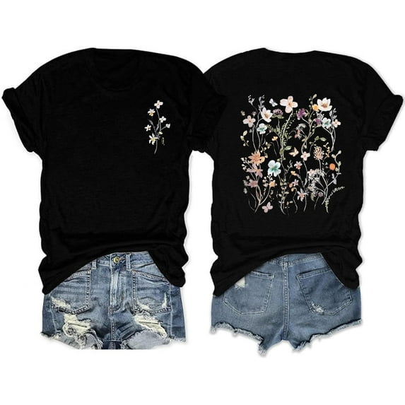 Women Graphic T-Shirts Casual Short Sleeve Tee Tops