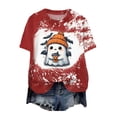 thumbnail image 1 of Women Graphic Tees Cartoon Printed Round Neck Short Sleeve T Shirt Halloween T Shirt Tops, 1 of 6