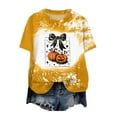 thumbnail image 1 of Women Graphic Tees Cartoon Printed Round Neck Short Sleeve T Shirt Halloween T Shirt Tops, 1 of 6