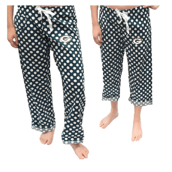 Women Green Dot Green Adjustable Length Pants Full Length or Capri Green Bay Wisconsin (Size Large)