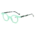 thumbnail image 1 of Women Green Small Round Reading Glasses 3.00 Men Retro Personalized Spring Hinges Candy Color Presbyopic Glasses +3.00, 1 of 5