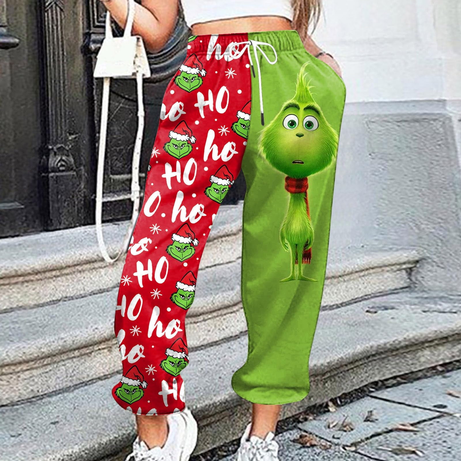 Women Grinch Sweatpants Christmas Sweatpants Grinch Printed Grinch Stole Christmas Geek Lady Grinch Pajama Pants Wide Leg Pants Mens Sweatpants