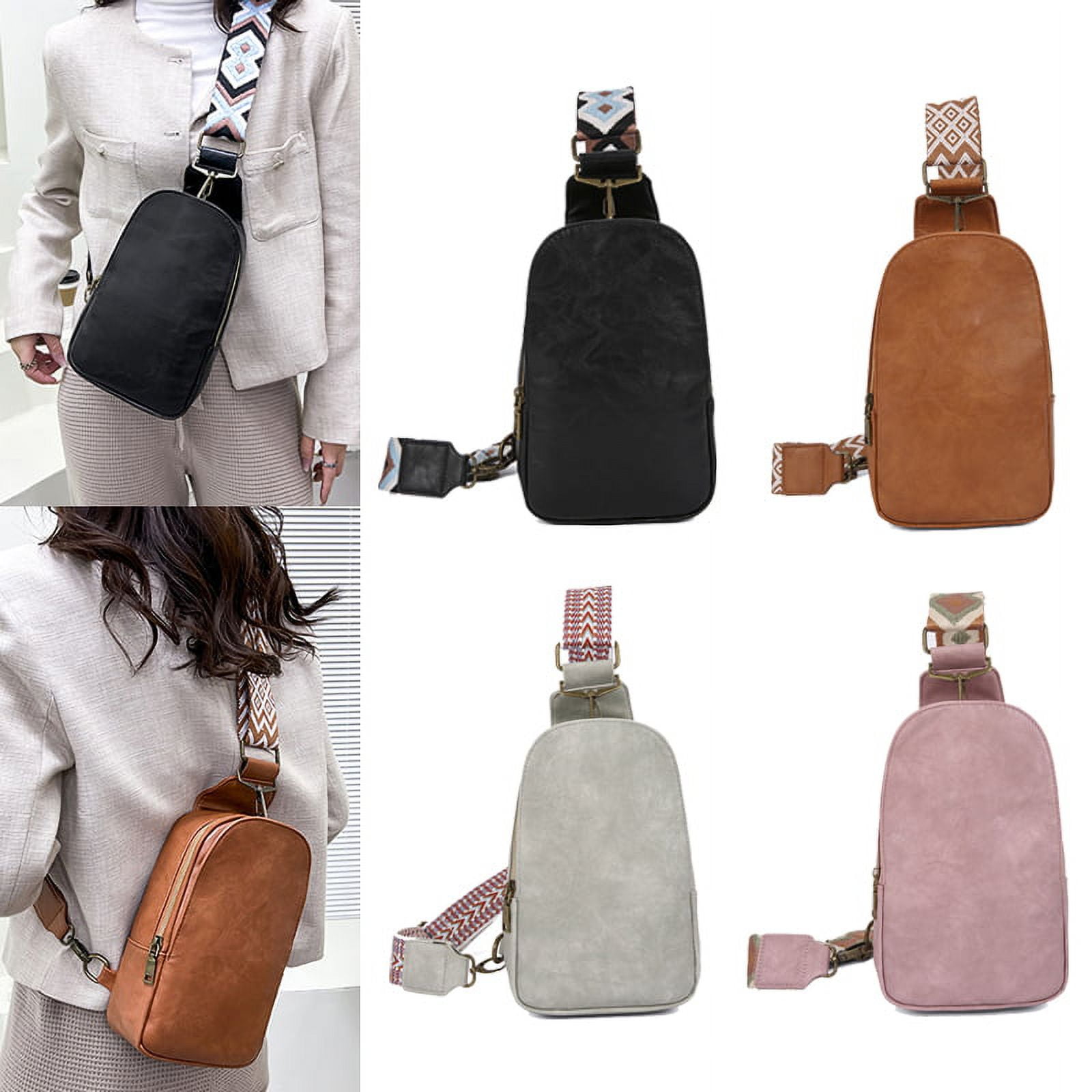 Boho Women's Crossbody Chest Backpack Bag Leather Sling Bags For Women