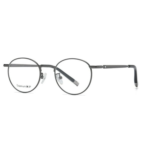 Women Gunmetal Titanium Alloy Glasses Frame Men Blue Light Blocking Eyeglasses Frame 49-21-145mm