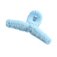 thumbnail image 1 of Women Hair Claw Plush Covered Solid Color Cross Teeth Hollow Out Solid Color Strong Claw Anti-slip Elastic Spring Women Hair Clamp Hair Gripper, 1 of 8