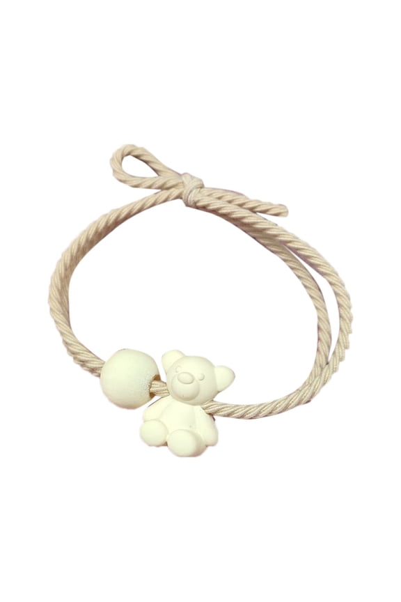 Women Hair Tie Girls Elastic Cute Elegant Ball Bear Shaped Pendant Hair Rope Ponytail Holder for Party