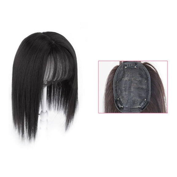 Women Hair Topper Hairpiece Clip Hair Silk Top Toupee Wiglet Real Fashiona D2H4