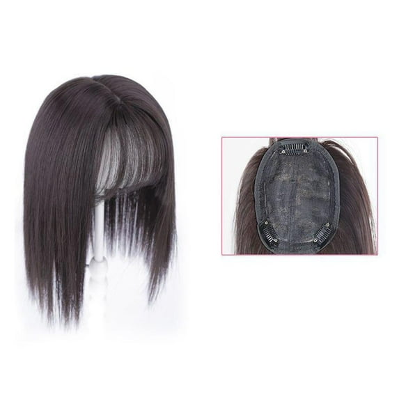 Women Hair Topper Hairpiece Clip Hair Silk Top Toupee Wiglet Real Fashionable D5 F0O8
