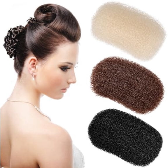 Women Hair Volume Bump Inserts Hair Clips 3 count Breathable Styling Tools for Updo 3.5X2X1.2 Inch