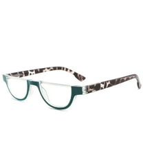 Women Half Moon Reading Glasses 1.50 Men Half Round Spring Hinges Vintage Green Blue Readers 1.50 Strength