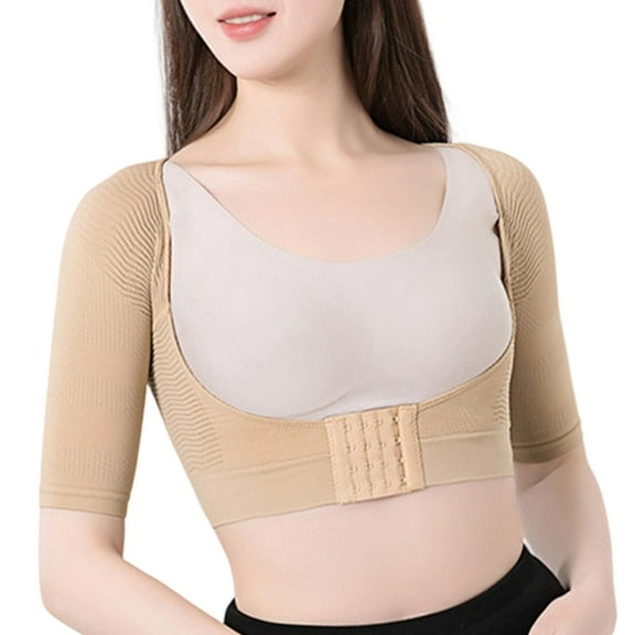 Women Half Sleeve Body Shaper Undergarment Postures Corrector Bust Enhancement Invisible Arm Elastic Crop Top
