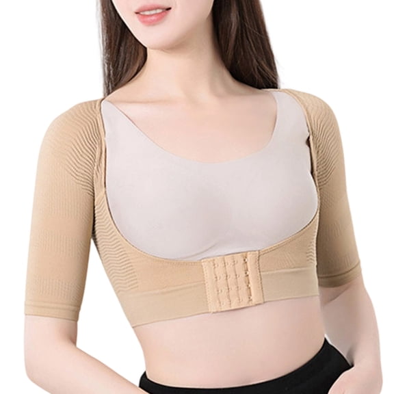 Women Half Sleeve Body Shaper Undergarment Postures Corrector Bust Enhancement Invisible Arm Elastic Crop Top
