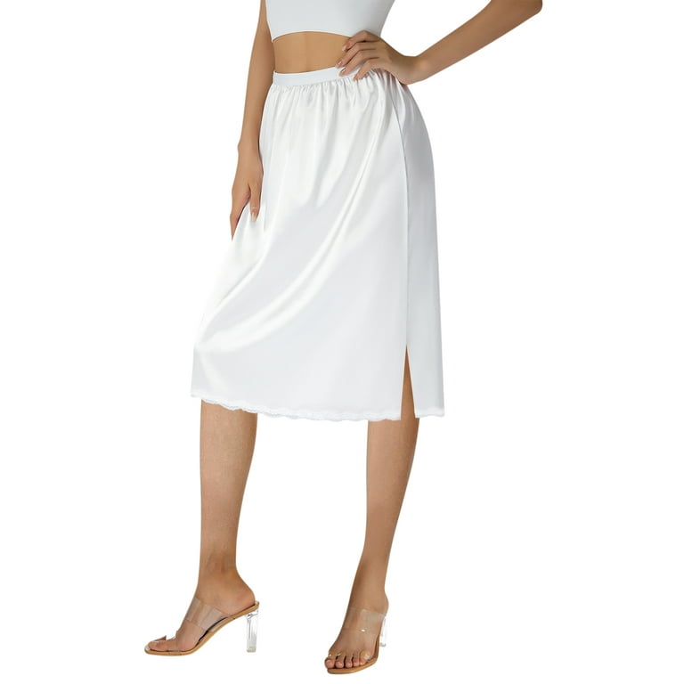 Womens Under Dresses For Dress Half Slip Lace Underskirt Trim #S-XXL Soft  Gift