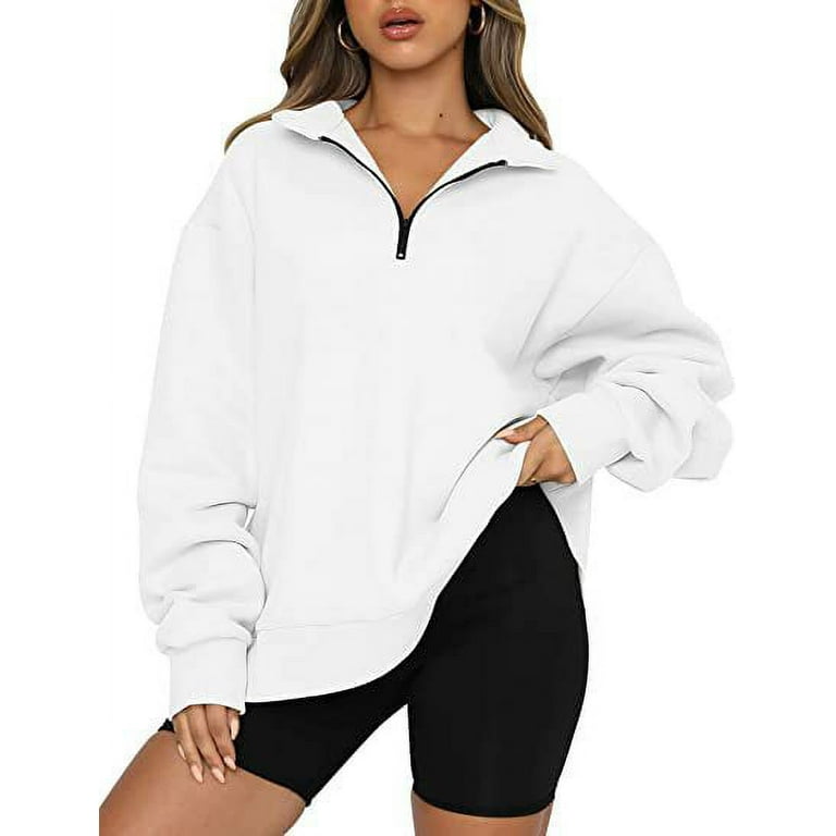 Women Half Zip Sweatshirt Long Sleeve Oversized Hoodie Quarter Zip Pullover Walmart