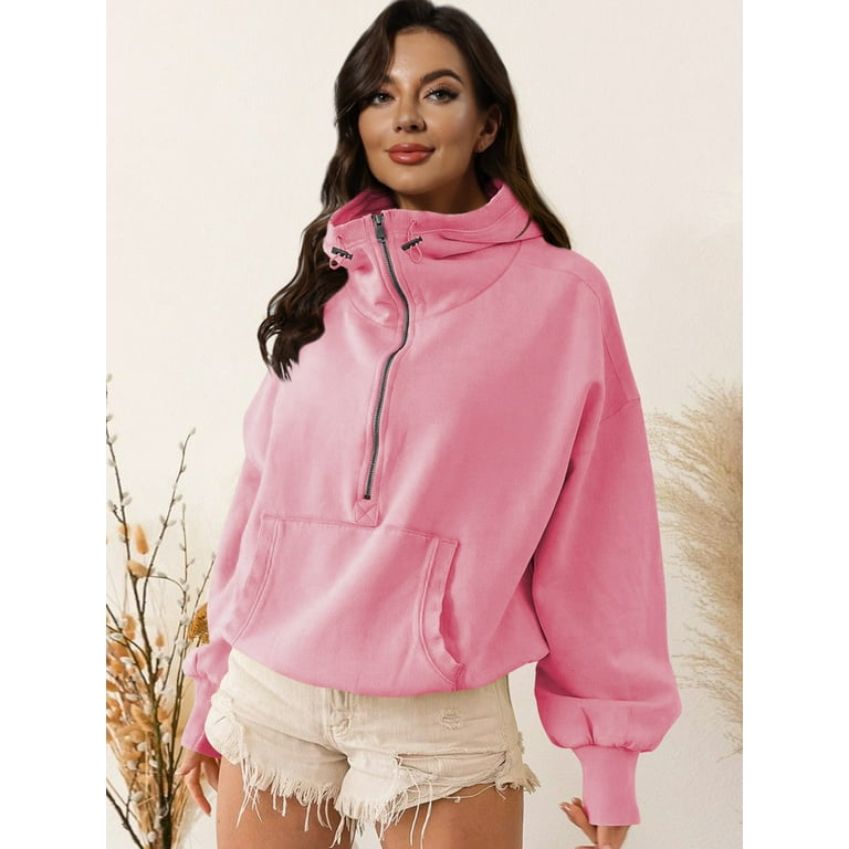 Half zip drawstring sweatshirt hotsell