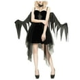 thumbnail image 1 of Women Halloween COS Black Angel Red Dark Belt Sexy Halloween Party Little Skir Halloween Party Dress, 1 of 6