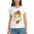 thumbnail image 1 of Women Halloween Cotton T Shirt Fall Funny Short Sleeve Soft Graphic Crewneck Thanksgiving Tops S-3XL, 1 of 9