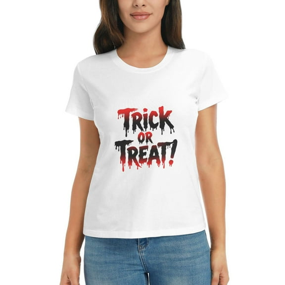 Women Halloween Cotton T Shirt Fall Funny Short Sleeve Soft Graphic Crewneck Thanksgiving Tops S-3XL