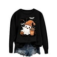 thumbnail image 1 of Women Halloween Hooded Sweatshirt Pumpkin Cute Ghost Graphic Shirts Fall Long Sleeve Pullover Tops, 1 of 5