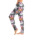 thumbnail image 1 of Women Halloween Pajama Pants Drawstring High Waist Pants Pumpkin Print Wide Leg Soft Lounge Sleep Pajamas Gray,L, 1 of 5