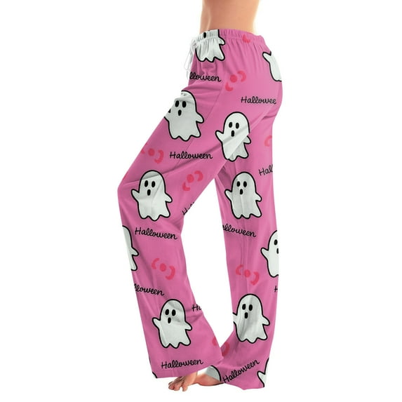 Women Halloween Pajama Pants Long Sleep Fashion Halloween Print Pants Soft Pjs Halloween Holiday Relaxed Fit Comfy Pants