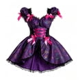 thumbnail image 1 of Women Halloween Purple Gothic Court Dress Set,Women 2 Piece Purple Black Gothic Dress with Hat, Suitable for Themed Party and Stage Show, 1 of 6