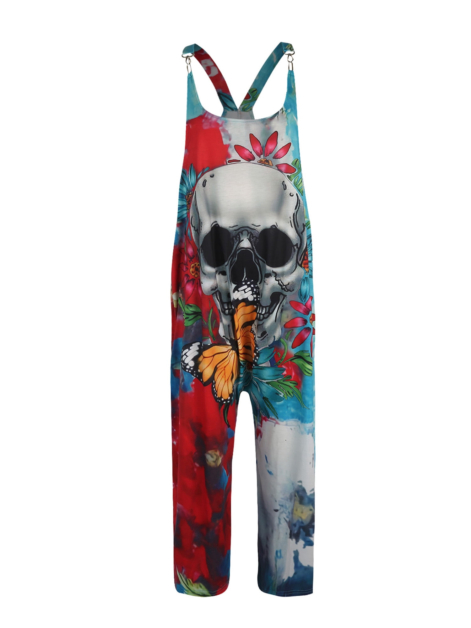 Cheeky Skeleton Print Black Casual Loose Printed Overalls For Women –  Skulls Expo