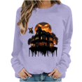 thumbnail image 1 of Women Halloween Sweatshirts Fall Long Sleeve Pullover Shirts Funny Bat Ghost Pumpkin Graphic Loose Casual Basic Blouse, 1 of 5