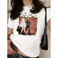 thumbnail image 1 of Women Halloween Tee White S-5XL Vintage Graphic Round Neck Short Sleeve Cotton T-Shirt Top Casual Fall Outfit, 1 of 5