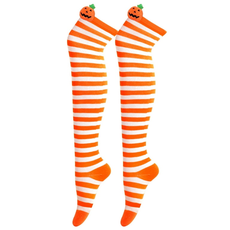 Orange Striped Stockings For Halloween Orange And Black Striped