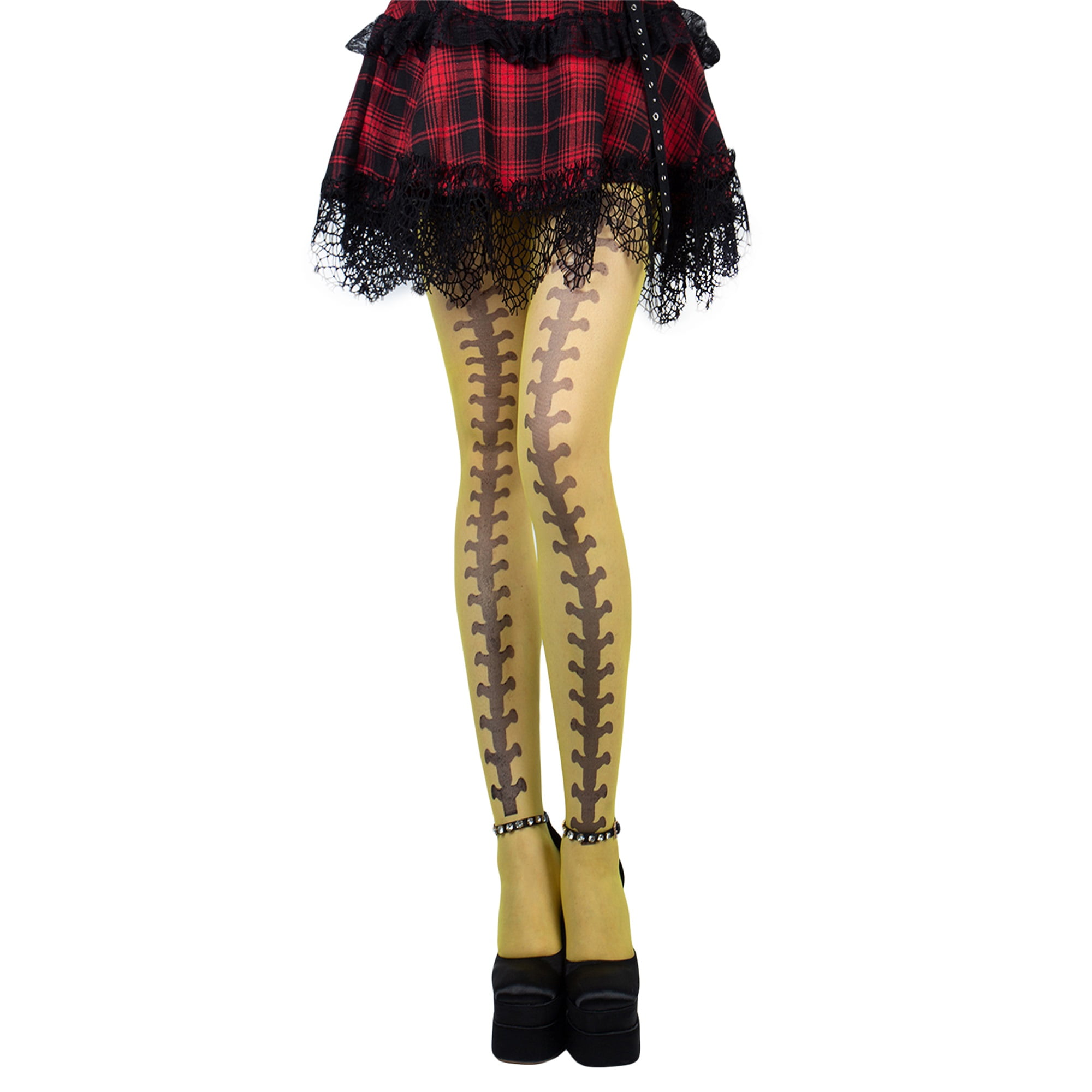 Women Halloween Tights High Waist Skeleton Print Stockings Pantyhose