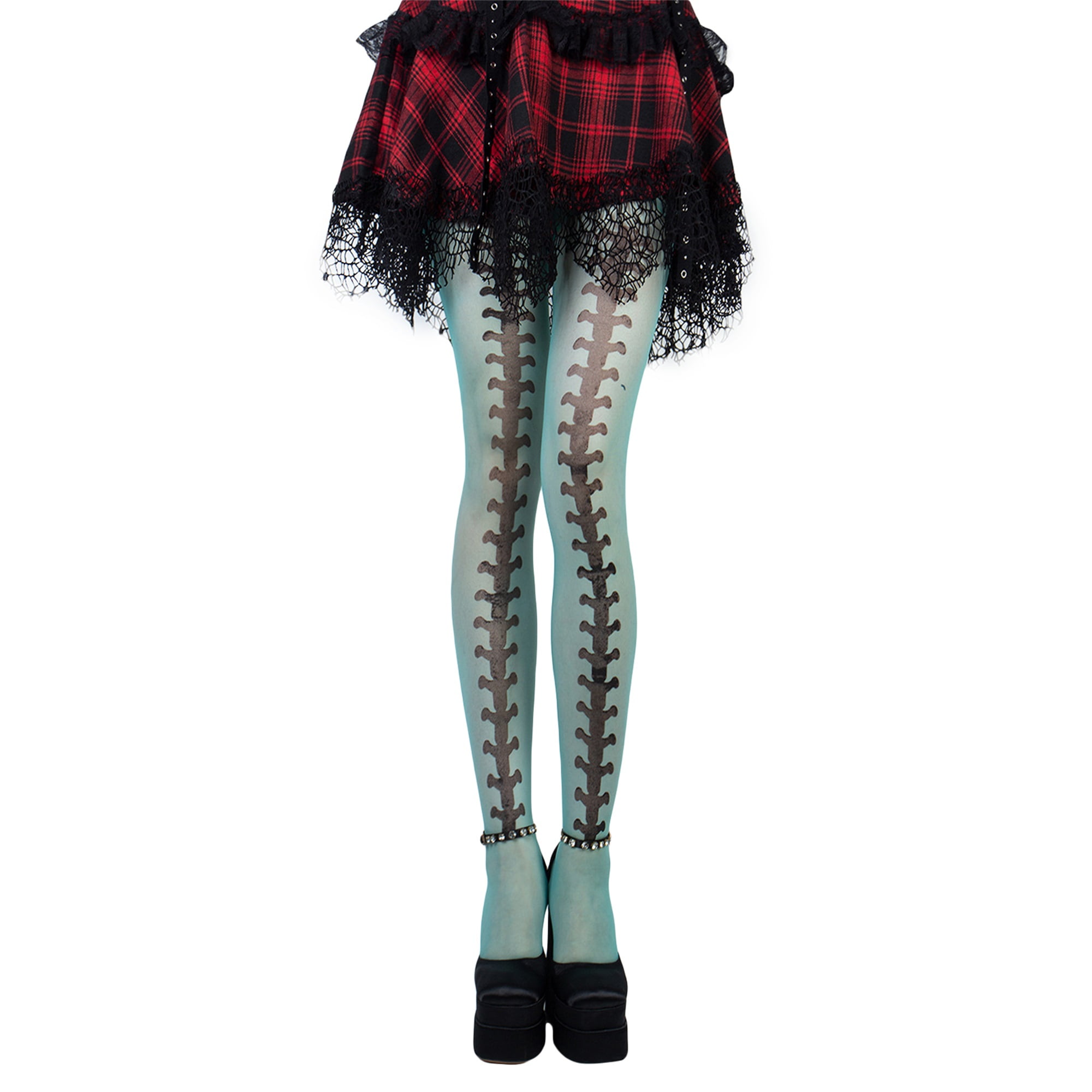 Women Halloween Tights High Waist Skeleton Print Stockings Pantyhose