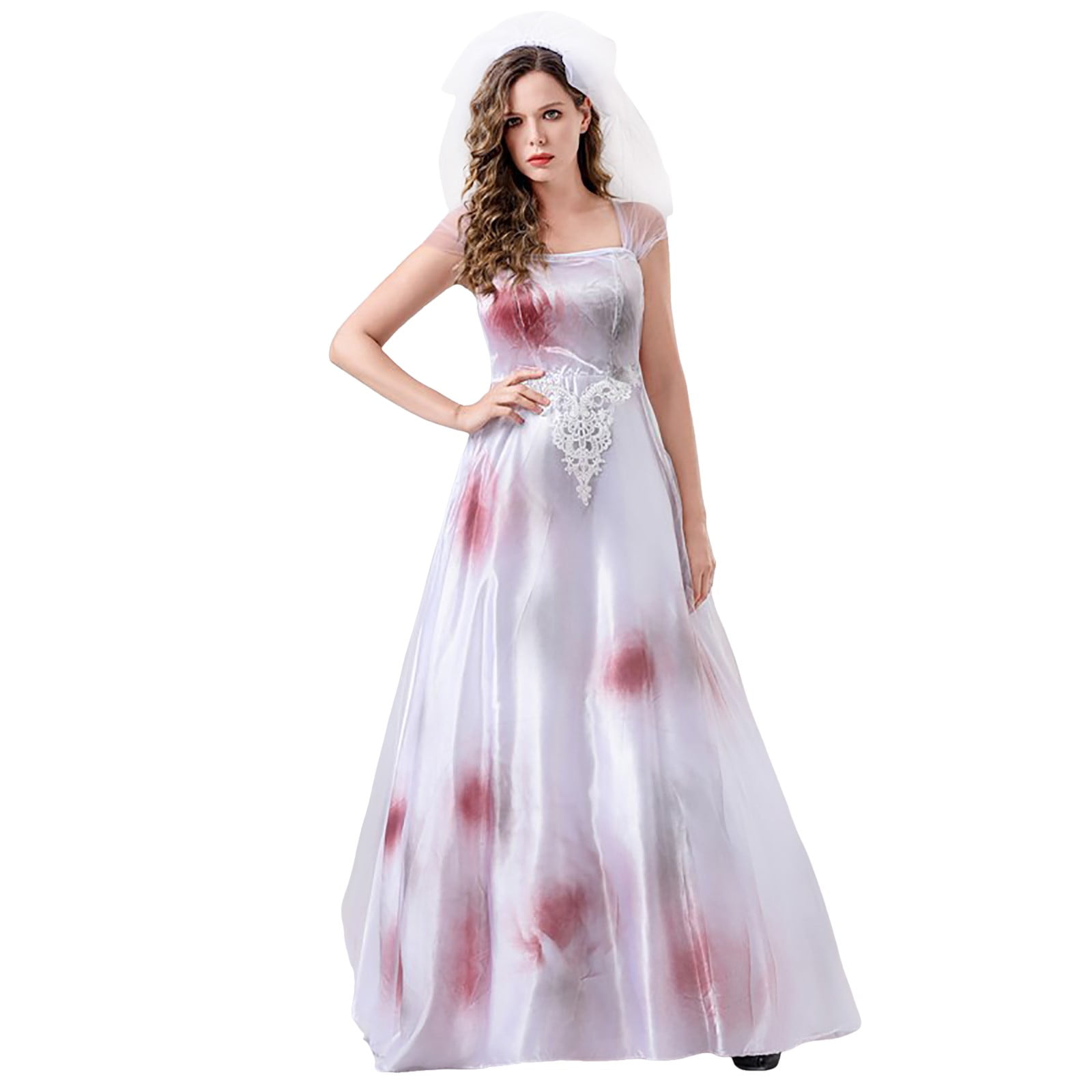 halloween a line dress A-Line/Princess Sweetheart Neck Long Sleeves Floor-Length Halloween Performance Costumes Dress, S / Green main image 0
