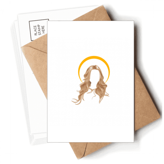 Women Halo Hair Style Art Deco  Fashion Postcards Envelopes Blank Note Cards Mailing