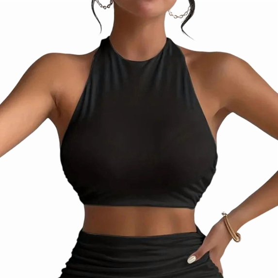 Women Halter Backless Tank Tops Summer Sleeveless Going Out Tops