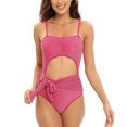 thumbnail image 1 of Women Halter One Piece Swimsuit Rave Sparkly Glitter Swimsuit Sexy Cutout Tummy Control Bathing Suit Shiny One Piece Tie Front Padded Monokini Swimwear, 1 of 8
