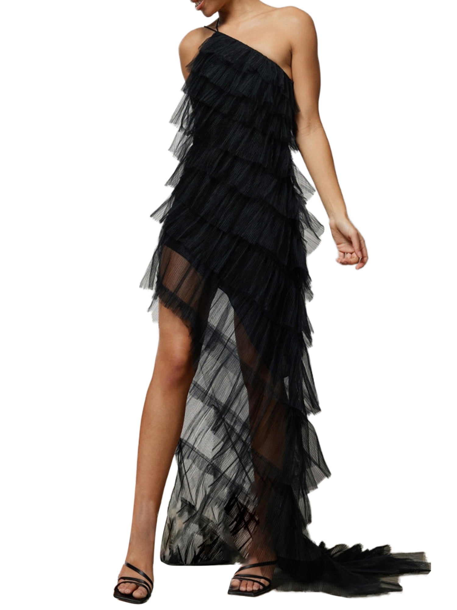 Matilde Maxi Dress - Off-Shoulder Tulle Pleated Floor-Length