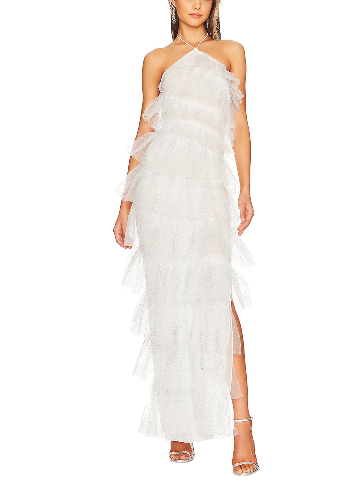 Women Halter Tulle Maxi Dress Off Shoulder Backless Layered Mesh Ruffle Midi Dress Cocktail Party Prom Long Dresses - Walmart.com Women Halter Tulle Maxi Dress Off Shoulder Backless Layered Mesh Ruffle Midi Dress Cocktail Party Prom Long Dresses - Walmart.com