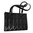thumbnail image 1 of Women Handbag Large Capacity Adjustable Strap Stylish PU Shoulder Bag for Dating Office School Black Free Size, 1 of 8