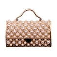 thumbnail image 1 of Women Handbag Shape Faux Pearl Inlaid Brooch Pin Denim Jacket Collar Badge Gift, 1 of 7