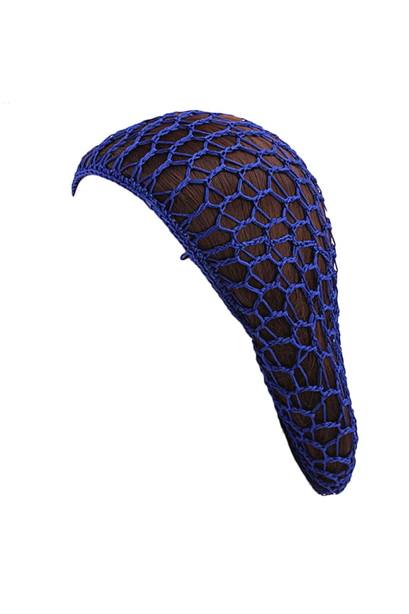 Women Handmade Crocheted Hair Net Snood Mesh Turban Night Sleeping Hat Bonnet Solid Color Protective Slouchy Knit Cap