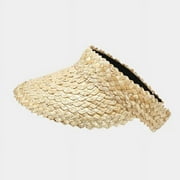 Women Handmade Raffia Straw Hat Sun Visor Hat Sunscreen Lady Holiday Beach UV Protection Topless Stab Fashion Panama Hat