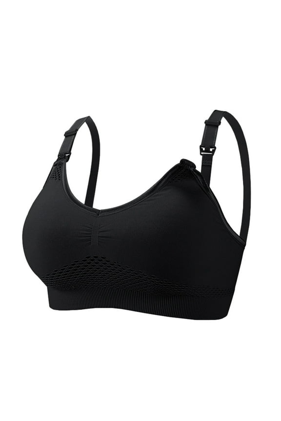 Women Hands-free Breast Pump Nursing Bras Maternity Pregnant Breastfeeding Vest On Black M(M)