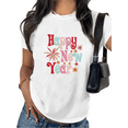 thumbnail image 1 of Women Happy New Year Round Neck Printed Cotton T Shirt Graphic Tees Tops Colorful Party T Shirt White S-5XL, 1 of 4