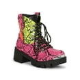 thumbnail image 1 of Women Hardware Cap Toe Lace-Up Chunky Lug Sole Combat Boot 19557, 1 of 6