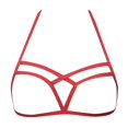 thumbnail image 1 of Women Harness Strappy Hollow Out Cross Elastic Cage Bra Cupless Bra Body Lingerie Cupless Cage Bra for Ladies, Red One Size, 1 of 4