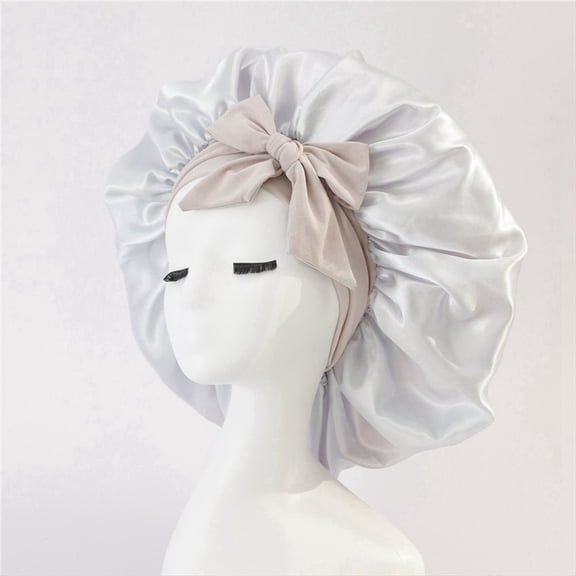 Women Hat Night Sleeping Shower Cap High Elastic Hair Bonnet Hat Head Cover Hair Care Bonnet Navy Blue